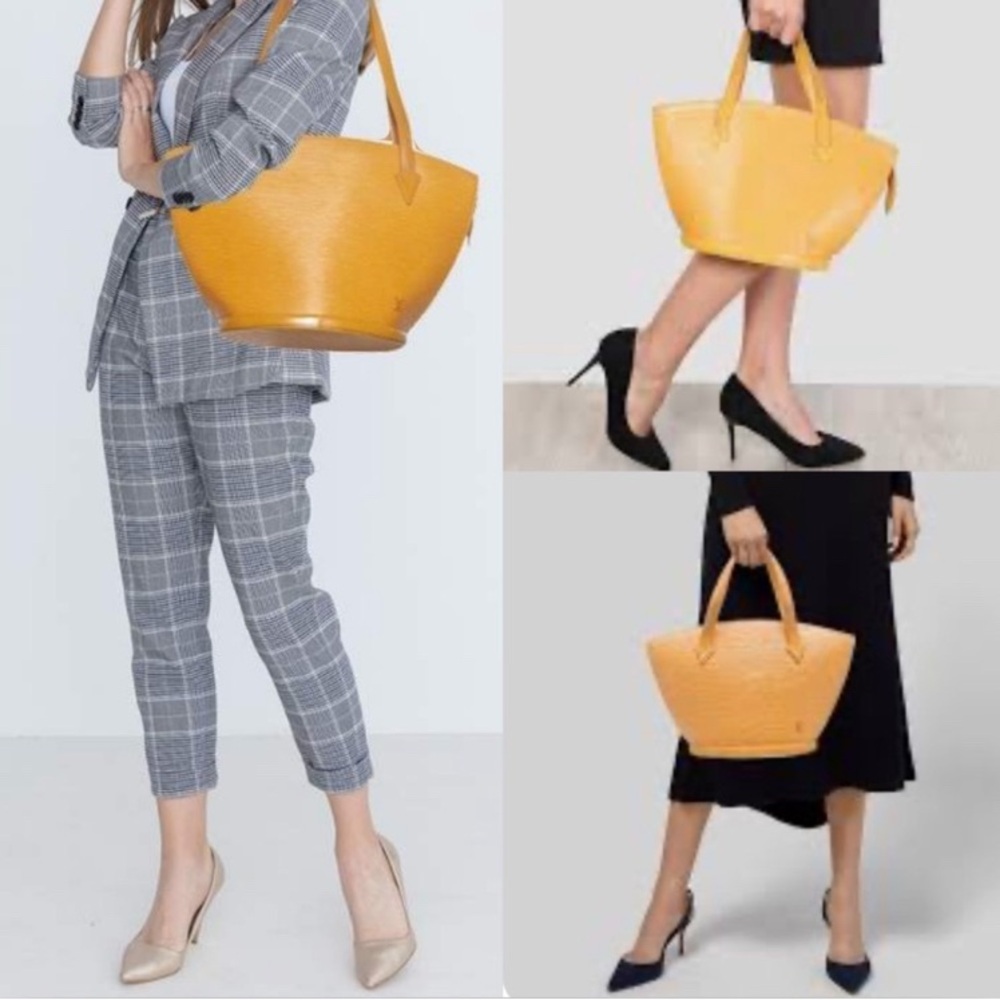 LOUIS VUITTON Large Epi Yellow Zip Up Tote Bag